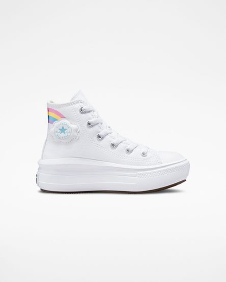 Topanky Na Platforme Converse Chuck Taylor All Star Move Rainbow Cloud Vysoke Dievcenske Biele Modre Ruzove | SK UXDSM8